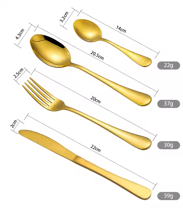 Luxury Silver Rose Gold Stainless Steel Cutlery Gold Spoon Knife And Fork Set02